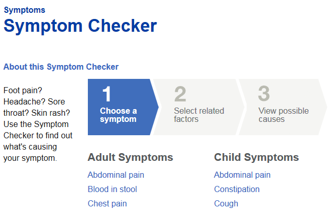 MayoClinic Symptom Checker